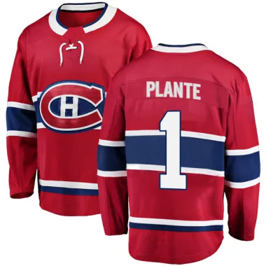 Breakaway Jacques Plante Red Montreal Canadiens Home Jersey - Youth