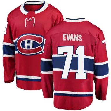 Breakaway Jake Evans Red Montreal Canadiens Home Jersey - Men's