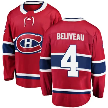Breakaway Jean Beliveau Red Montreal Canadiens Home Jersey - Youth