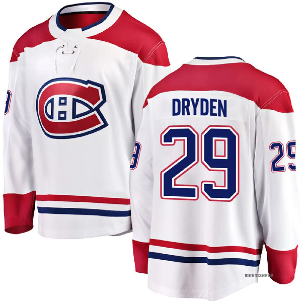 Breakaway Ken Dryden White Montreal Canadiens Away Jersey - Men's