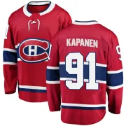Breakaway Oliver Kapanen Red Montreal Canadiens Home Jersey - Men's