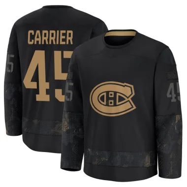 Premium Alexandre Carrier Black Montreal Canadiens 2024 Military Appreciation Practice Jersey - Youth