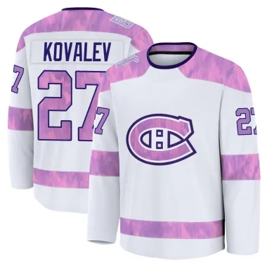 Premium Alexei Kovalev White Montreal Canadiens 2024 Hockey Fights Cancer Practice Jersey - Men's
