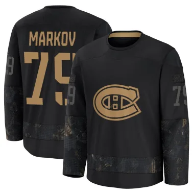 Premium Andrei Markov Black Montreal Canadiens 2024 Military Appreciation Practice Jersey - Men's