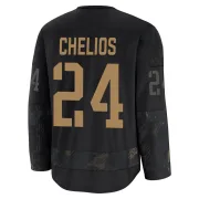 Premium Chris Chelios Black Montreal Canadiens 2024 Military Appreciation Practice Jersey - Men's
