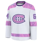 Premium David Reinbacher White Montreal Canadiens 2024 Hockey Fights Cancer Practice Jersey - Men's
