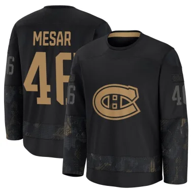 Premium Filip Mesar Black Montreal Canadiens 2024 Military Appreciation Practice Jersey - Youth