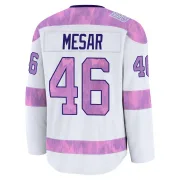Premium Filip Mesar White Montreal Canadiens 2024 Hockey Fights Cancer Practice Jersey - Men's