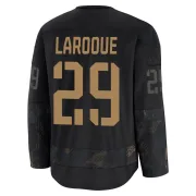 Premium Gannon Laroque Black Montreal Canadiens 2024 Military Appreciation Practice Jersey - Men's