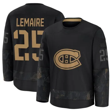 Premium Jacques Lemaire Black Montreal Canadiens 2024 Military Appreciation Practice Jersey - Men's