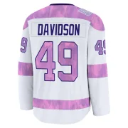 Premium Jared Davidson White Montreal Canadiens 2024 Hockey Fights Cancer Practice Jersey - Youth
