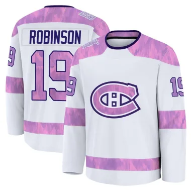 Premium Larry Robinson White Montreal Canadiens 2024 Hockey Fights Cancer Practice Jersey - Youth