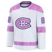 Premium Luke Tuch White Montreal Canadiens 2024 Hockey Fights Cancer Practice Jersey - Men's