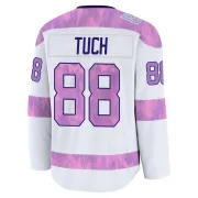 Premium Luke Tuch White Montreal Canadiens 2024 Hockey Fights Cancer Practice Jersey - Men's