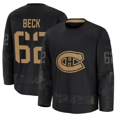 Premium Owen Beck Black Montreal Canadiens 2024 Military Appreciation Practice Jersey - Men's