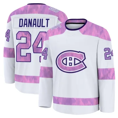 Premium Phillip Danault White Montreal Canadiens 2024 Hockey Fights Cancer Practice Jersey - Men's