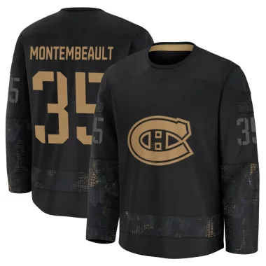 Premium Sam Montembeault Black Montreal Canadiens 2024 Military Appreciation Practice Jersey - Men's