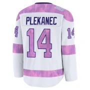 Premium Tomas Plekanec White Montreal Canadiens 2024 Hockey Fights Cancer Practice Jersey - Men's