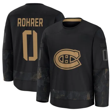 Premium Vinzenz Rohrer Black Montreal Canadiens 2024 Military Appreciation Practice Jersey - Men's