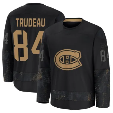 Premium William Trudeau Black Montreal Canadiens 2024 Military Appreciation Practice Jersey - Youth