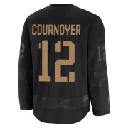 Premium Yvan Cournoyer Black Montreal Canadiens 2024 Military Appreciation Practice Jersey - Youth