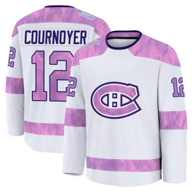 Premium Yvan Cournoyer White Montreal Canadiens 2024 Hockey Fights Cancer Practice Jersey - Youth