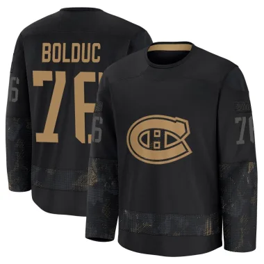 Premium Zack Bolduc Black Montreal Canadiens 2024 Military Appreciation Practice Jersey - Men's