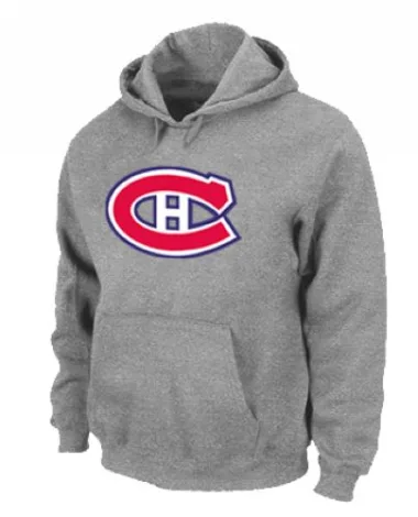 Grey Montreal Canadiens Pullover Hoodie - - Men's